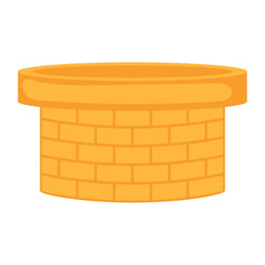 Colored brick water well Waterhole icon Vector illustration