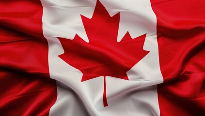 Close up waving flag Canada. flag Canada. Canada day, civic day holiday