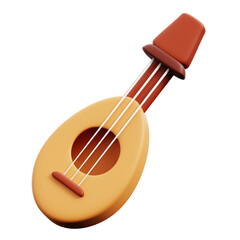 oud middle eastern guitar music instrument for Muslim community festival 3d icon illustration render design