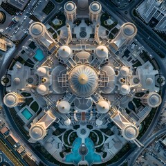Naklejka premium Mosque complex from Birds eyes
