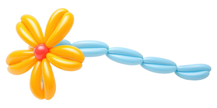 PNG  Daisy modelling balloon jewelry toy white background.