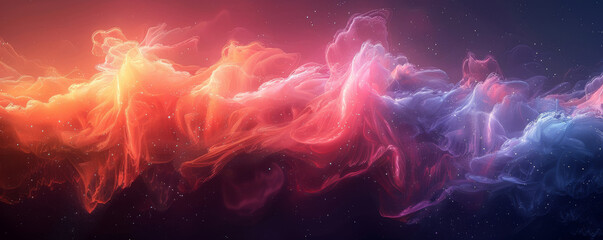 Abstract Colorful Nebula in Space