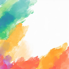 Colorful watercolor paint brush texture border background