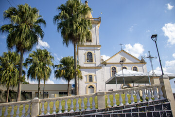 Beautiful sunny day church in the center of the city of Morretes Parana Brazil