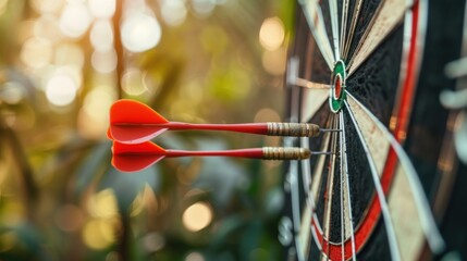 Bullseye is a business target. Dart is an opportunity and Dartboard is the target and goal
