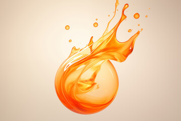 "流動的なオレンジ色の液体のボタン."