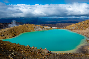 Obraz premium Emerald Lakes in Tongariro National Park - New Zealand