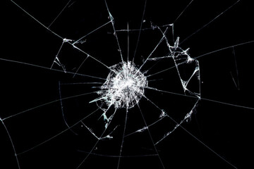 Texture broken glass with cracks. Abstract of cracked screen Smartphone from shock.