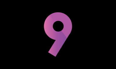 9 Purple Number Modern Fresh Logo.eps