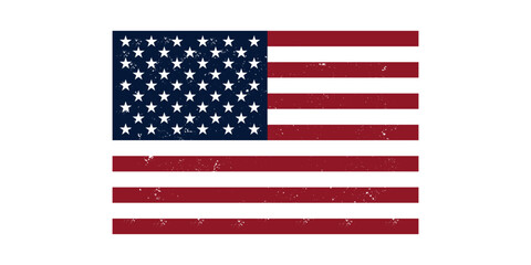 Vintage flat design grunge United States flag background
