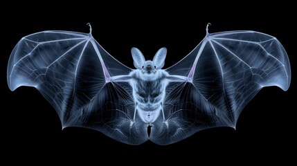A luminous bat, glowing softly, appears as a transparent creature, Ai Generated