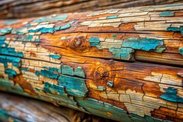 Wood Texture and background of old log with peeled color