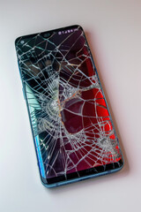 Smartphone with broken screen