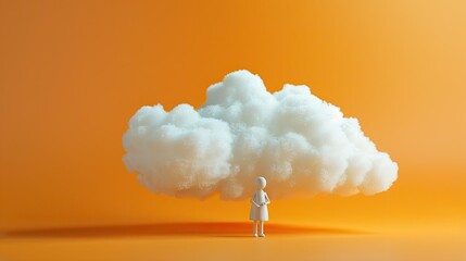 portrait toy cloud in clean background