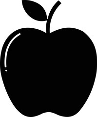 Silhouette of a fruit. Minimalist image of an apple.