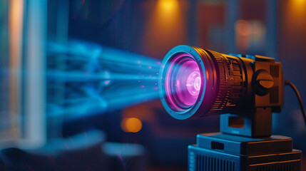 The gentle whir of the projector warming up, ready to cast educational videos and presentations onto the screen.