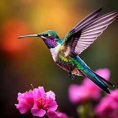 a hummingbird watercolor isolated on white background.