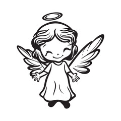 Little Angel Images Vector on White Background