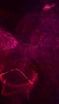 Elegant Vertical Cosmetic Red Pink Abstract Particle Flow Loop Background
