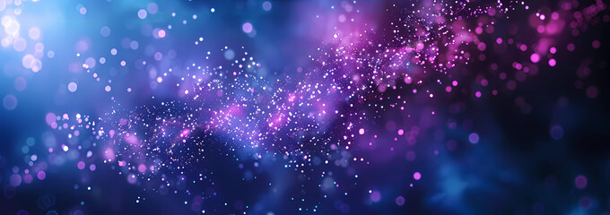 Blue and purple glowing digital background with an abstract design of interconnected nodes