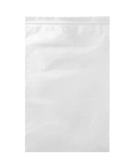 Clear plastic ziplock bag isolated on white background