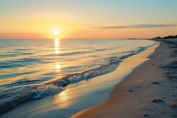 Close up of ocean wave at sunset with colorful sky