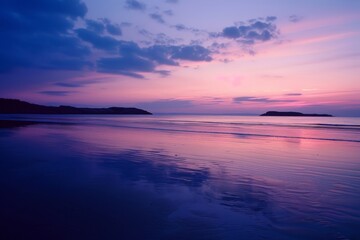 Vibrant sunset over crashing ocean waves