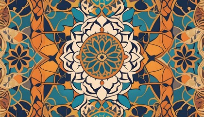 Moroccan inspired patterns with ornate geometric m upscaled 3