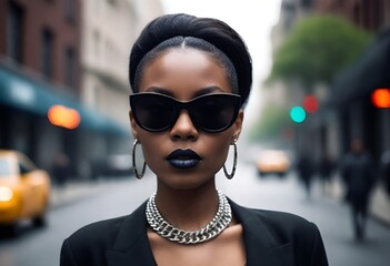 Dark and mysterious fashionforward black woman pos (1)