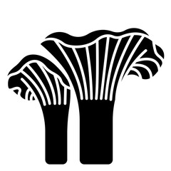 Chanterelle mushroom glyph icon