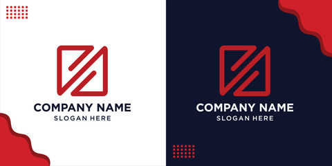 creative logo Letter N or S square shape, design inspiration, vector