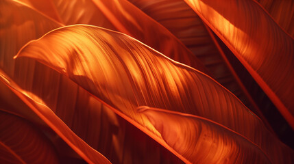 This close-up photograph captures the vibrant orange and red leaves of a Ttohealth plant, showcasing their intricate details and striking colors. The natural background adds depth to the image