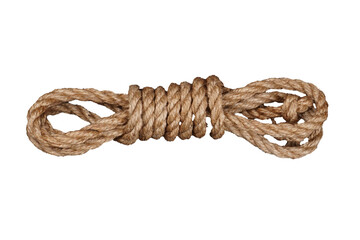 Natural rough knot rope isolated transparent