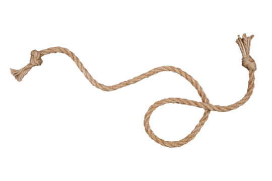 Jute cords isolated transparent