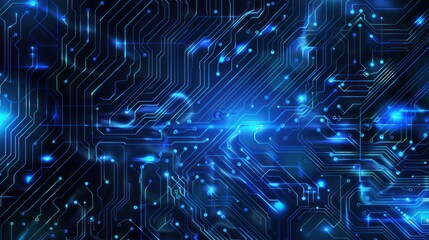 Circuit Board. Blue circuit wallpaper. Technology concept. High Tech Background