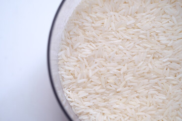 Top view raw rice, Healthy food. Close up, high resolution product