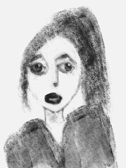 hand drawn portrait of a woman