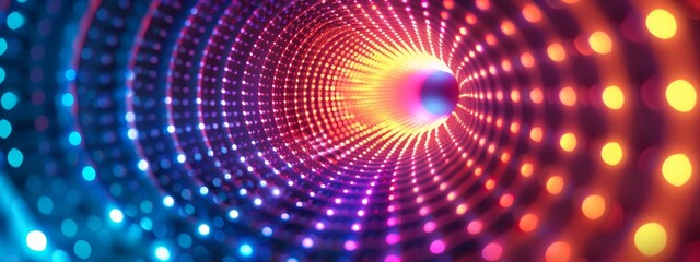 A mesmerizing image of concentric light circles emanating from a central point, creating a vibrant pulse effect.