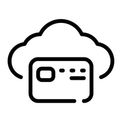 cloud banking line icon