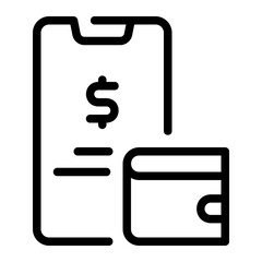 digital wallet line icon
