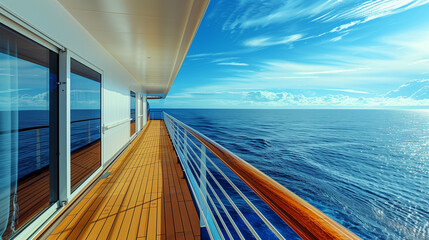Fototapeta premium Luxury Cruise Ship Ocean Deck View