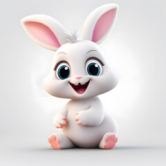 Digital technology 3d cute rabbit icon