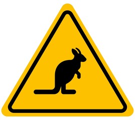 Kangaroo warning sign background vector