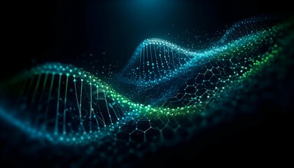 Genetic Coding Mutation DNA Rendering Vector Wallpaper HD Generative AI