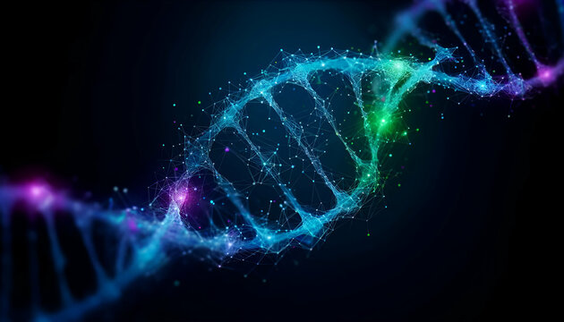 Adenine Thymine Guanine Cytosine Sequencing DNA Rendering Vector Wallpaper HD Generative AI