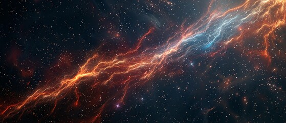 Fototapeta premium A beautiful display of a supernova remnants glowing gas filaments against the dark backdrop of space 8K , high-resolution, ultra HD,up32K HD