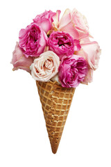 Beautiful bouquet in ice cream cone