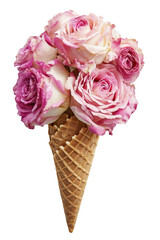 Beautiful bouquet in ice cream cone