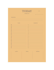 Daily Planner. Make your day more easily and happy. Vector Print template.