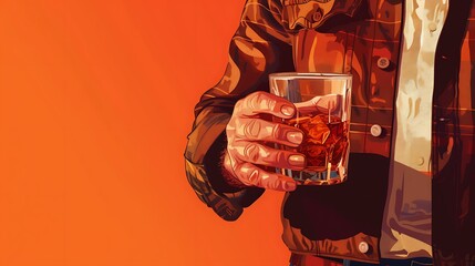 World Whiskey Day poster illustration to celebrate this important day